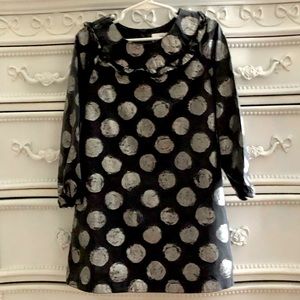 Hanna ANDERSSON gray dressy silver circle long sleeve dress size 5 euro 110